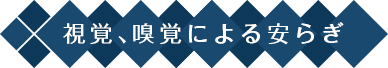 視覚、嗅覚による安らぎ